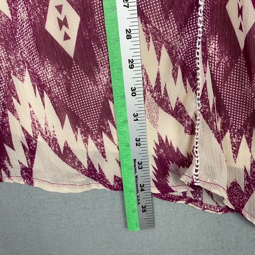 Xhilaration Boho Geometric Ikat Embroidered Sleeveless Shift Dress Womens S Plum - Picture 8 of 8